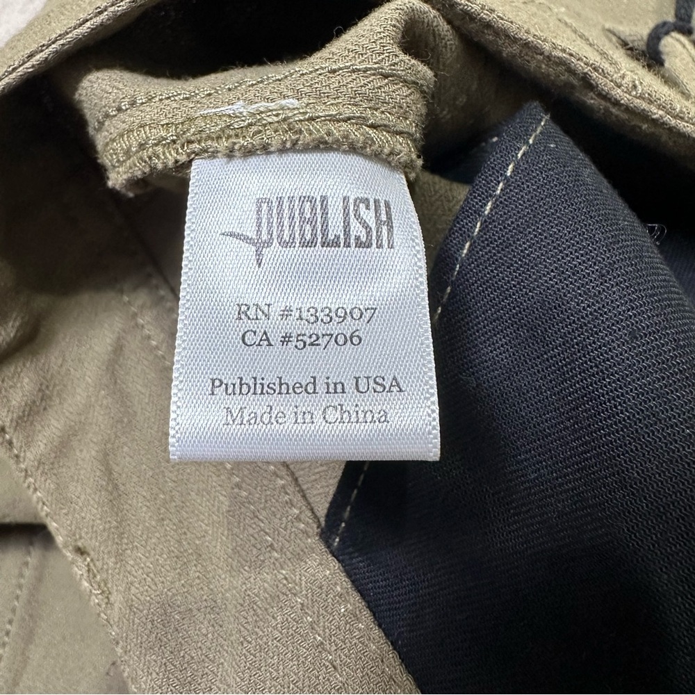 Publish Men’s Size 42 Waist Olive Green Utility Cargo Jogger Pant - Picture 9 of 9